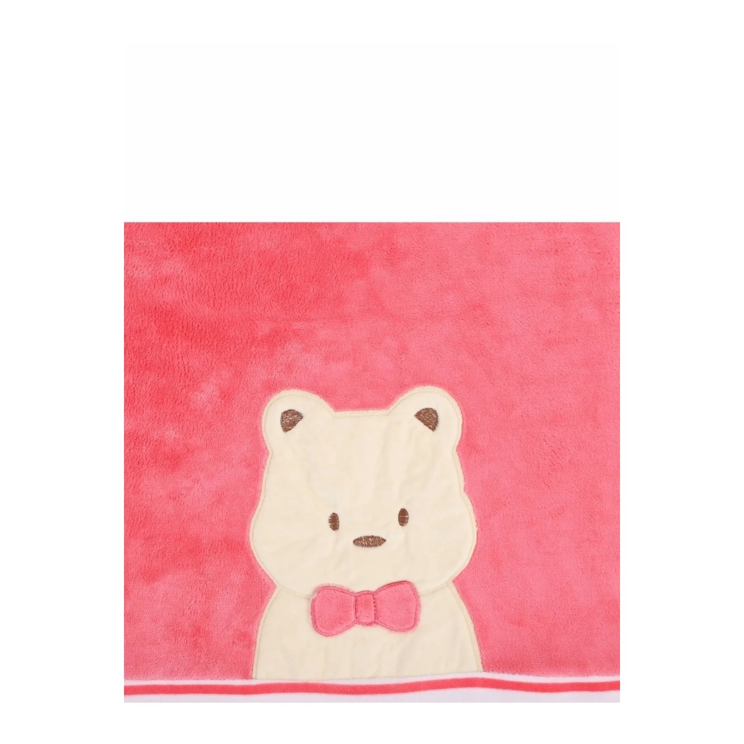 Bebitof Papyonlu Ayıcık Bebek Battaniyesi 90x90 Cm 95079 Pembe