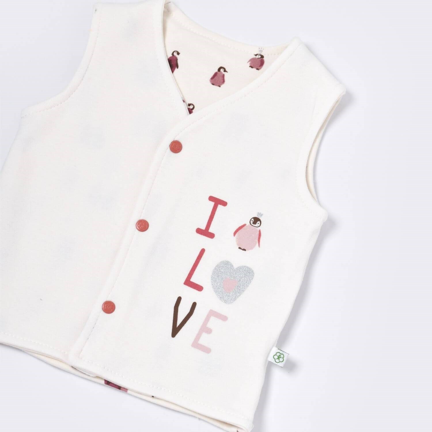Biorganic Little Love Penye Bebek Yeleği 61458 Gül Kurusu