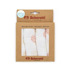 Beberotti 4'lü Müslin Bebek Ağız Bezi 25x25 Cm Çok Renkli