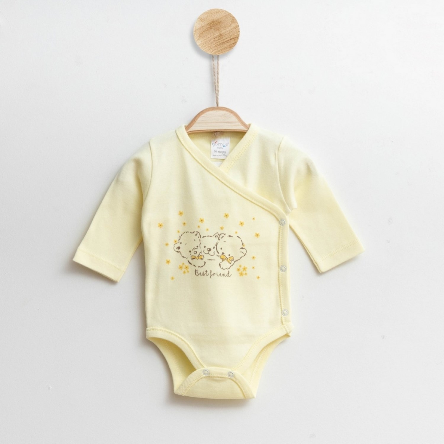 Gümüş Baby Ayıcık Uzun Kollu Kız Bebek Body A60R Sarı