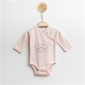 Gümüş Baby Ayıcık Uzun Kollu Kız Bebek Body A60R Pudra