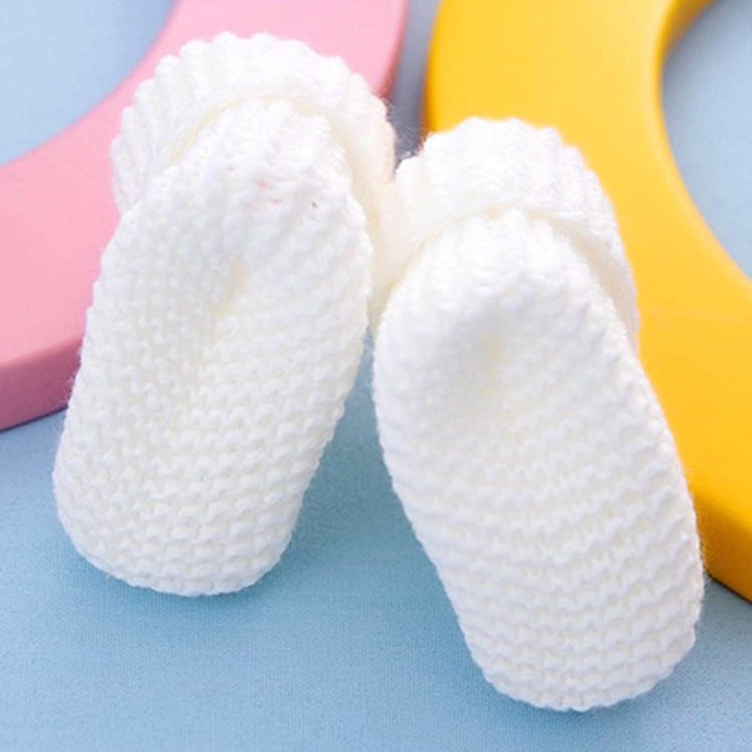 Babywell Bebe Ponponlu Triko Bebek Patik 3000 Beyaz