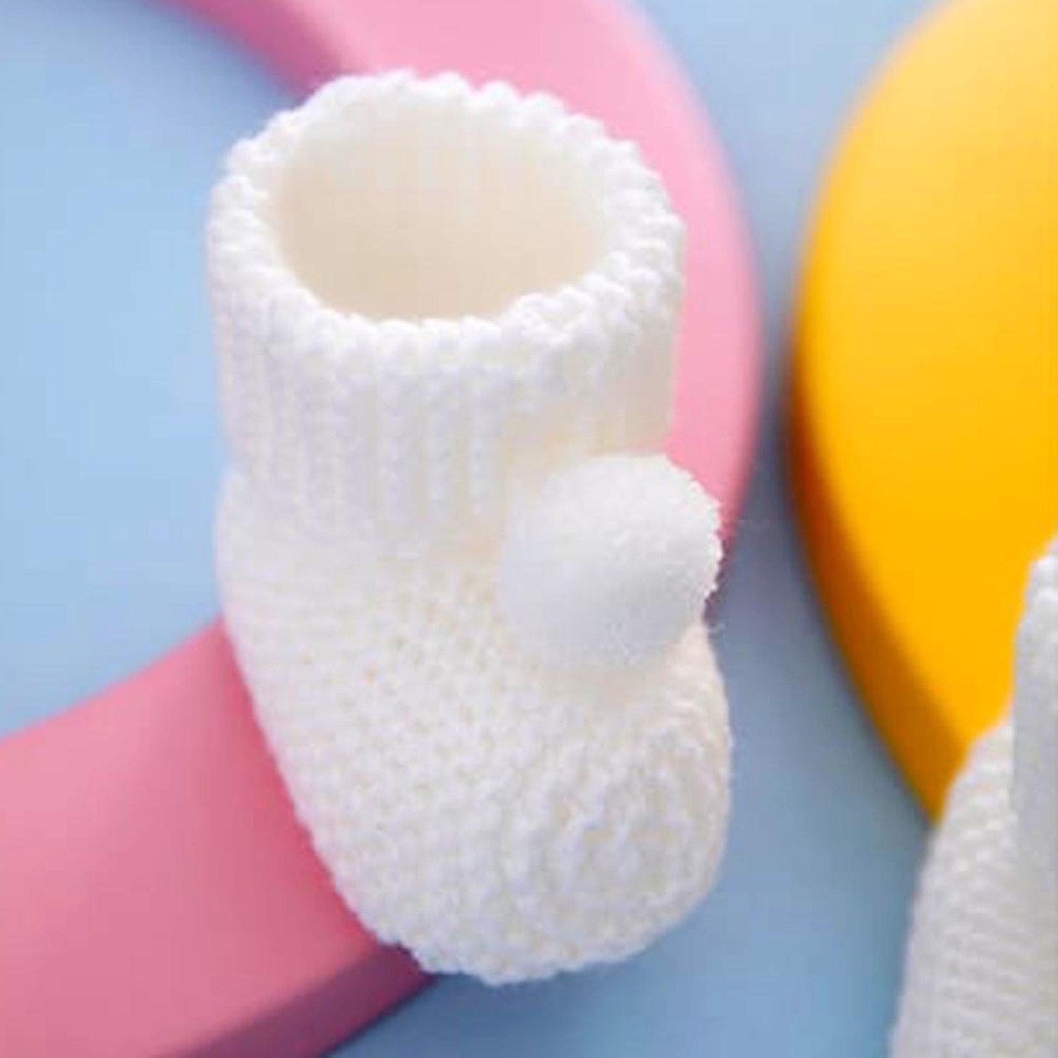 Babywell Bebe Ponponlu Triko Bebek Patik 3000 Beyaz