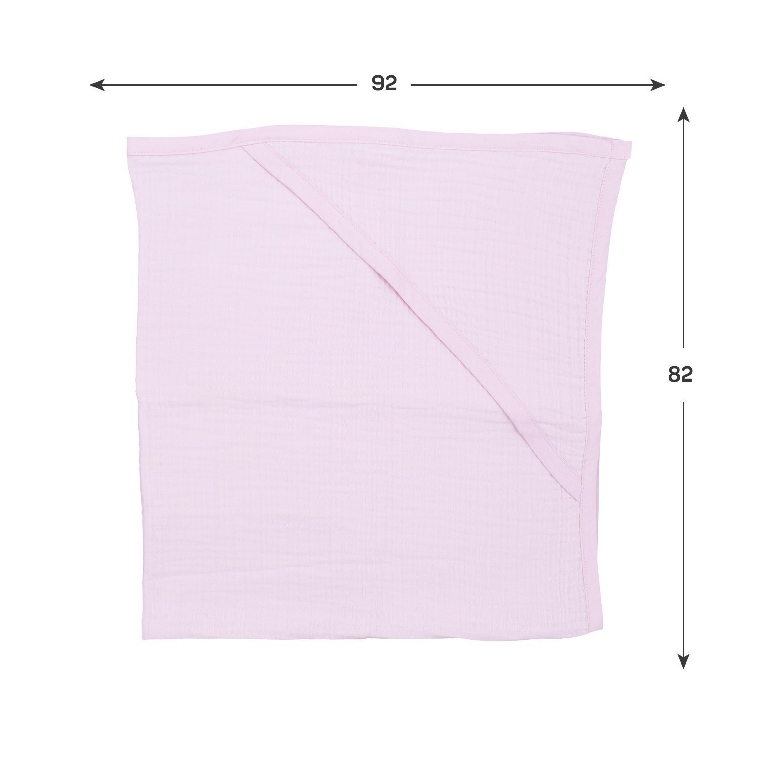 Ezh Başlıklı 4 Kat Müslin Bebek Battaniyesi 92x82 Cm Pembe