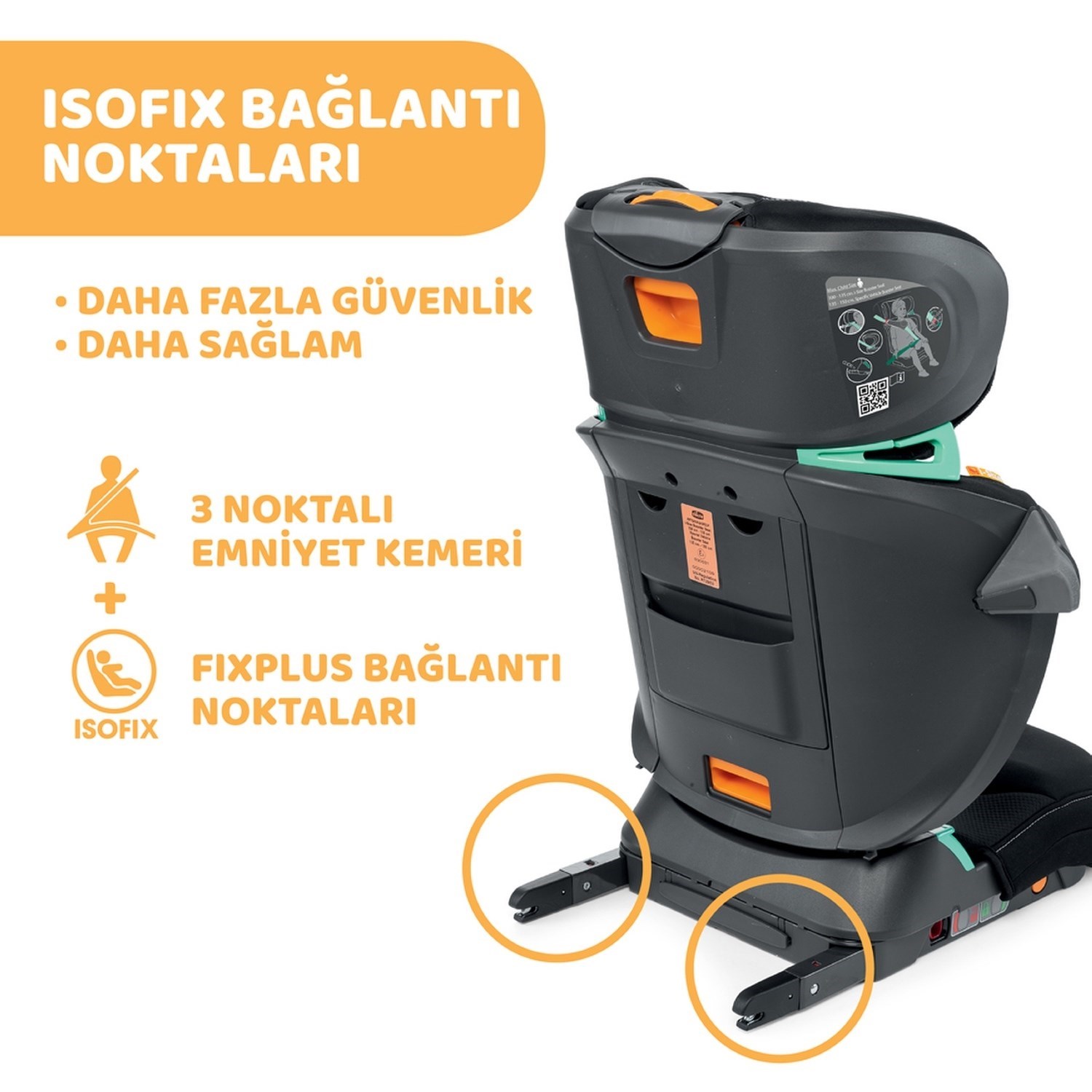 Chicco Fold Go I-Size Air Oto Koltuğu 15-36 Kg Graphite