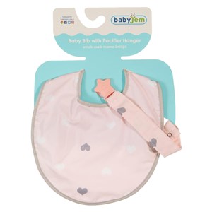 Babyjem Emzik Askılı Mama Önlüğü ART-453 Pembe