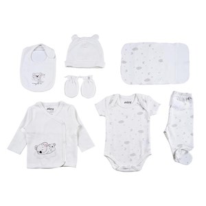Minycenter Unisex 10'lu Bebek Hastane Çıkış Seti MNT23U501 Ekru