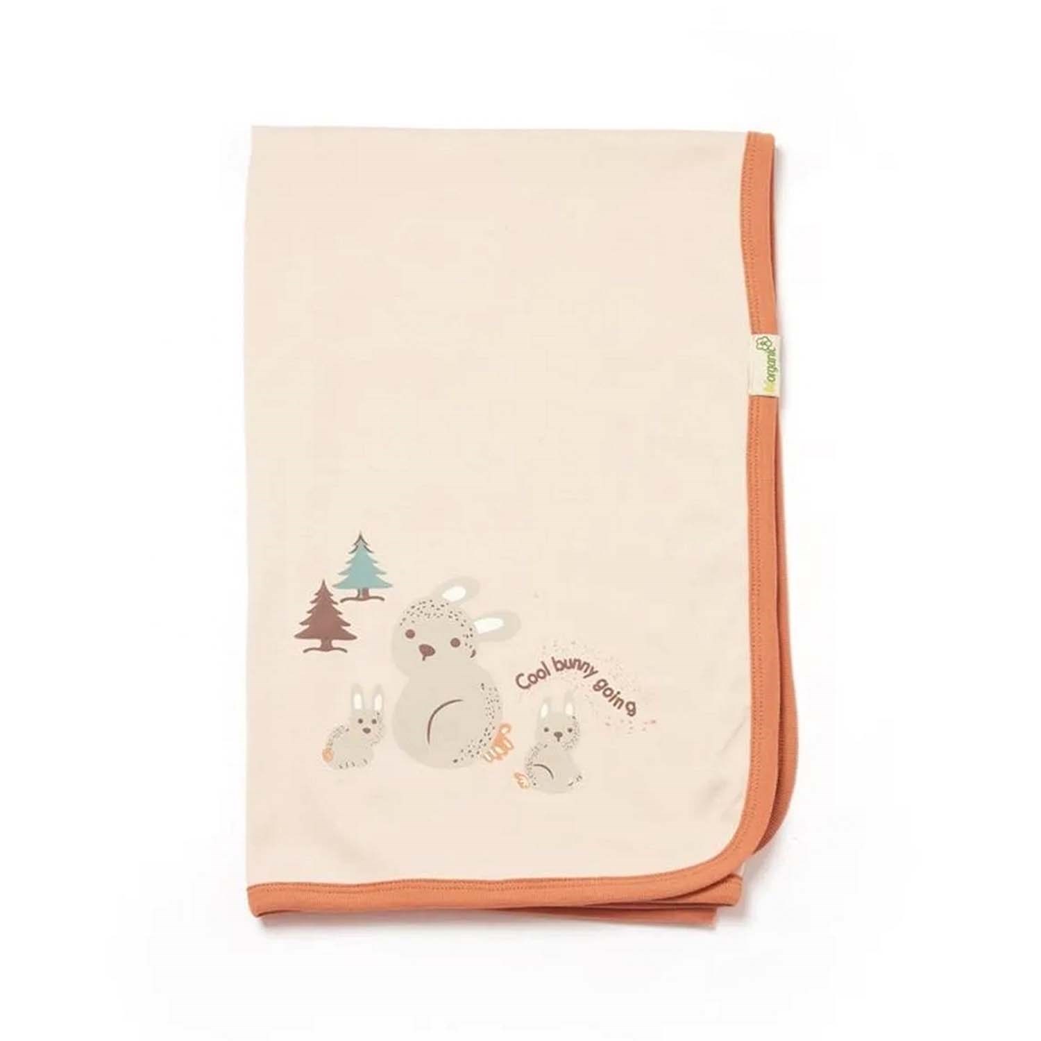 Biorganic Cool Lines Bunny Bebek Battaniyesi 85x90 Cm 64675 Bej-Hardal