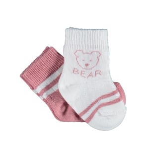 Biorganic Bear 2'li Kız Bebek Çorabı 68412 Gül Kurusu