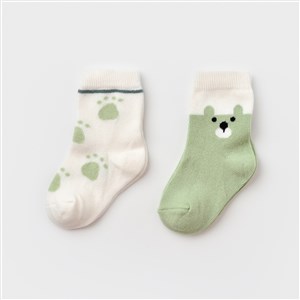 Biorganic Happy Bear 2'li Bebek Çorabı 68413 Yeşil
