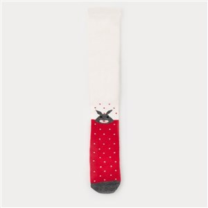Biorganic Desenli Külotlu Çorap 68439 Kırmızı Tavşan