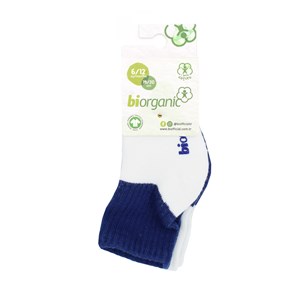 Biorganic Colurs 2'li Havlu Kaymaz Bebek Çorabı 68480 Ekru-Lacivert