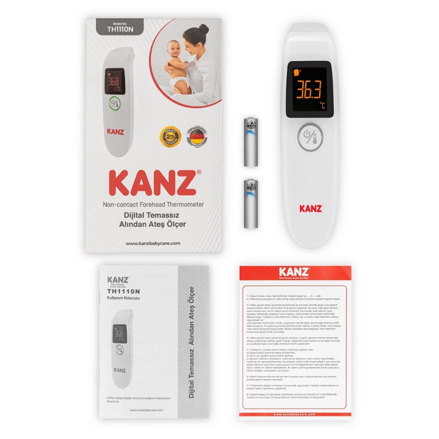 Kanz Dijital Temassız Alından Ateş Ölçer TH1110N 