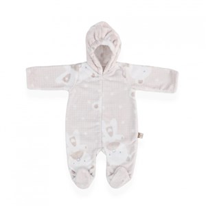 Bebitof Ayıcık Desenli Welsoft Bebek Tulumu 70324 Gri