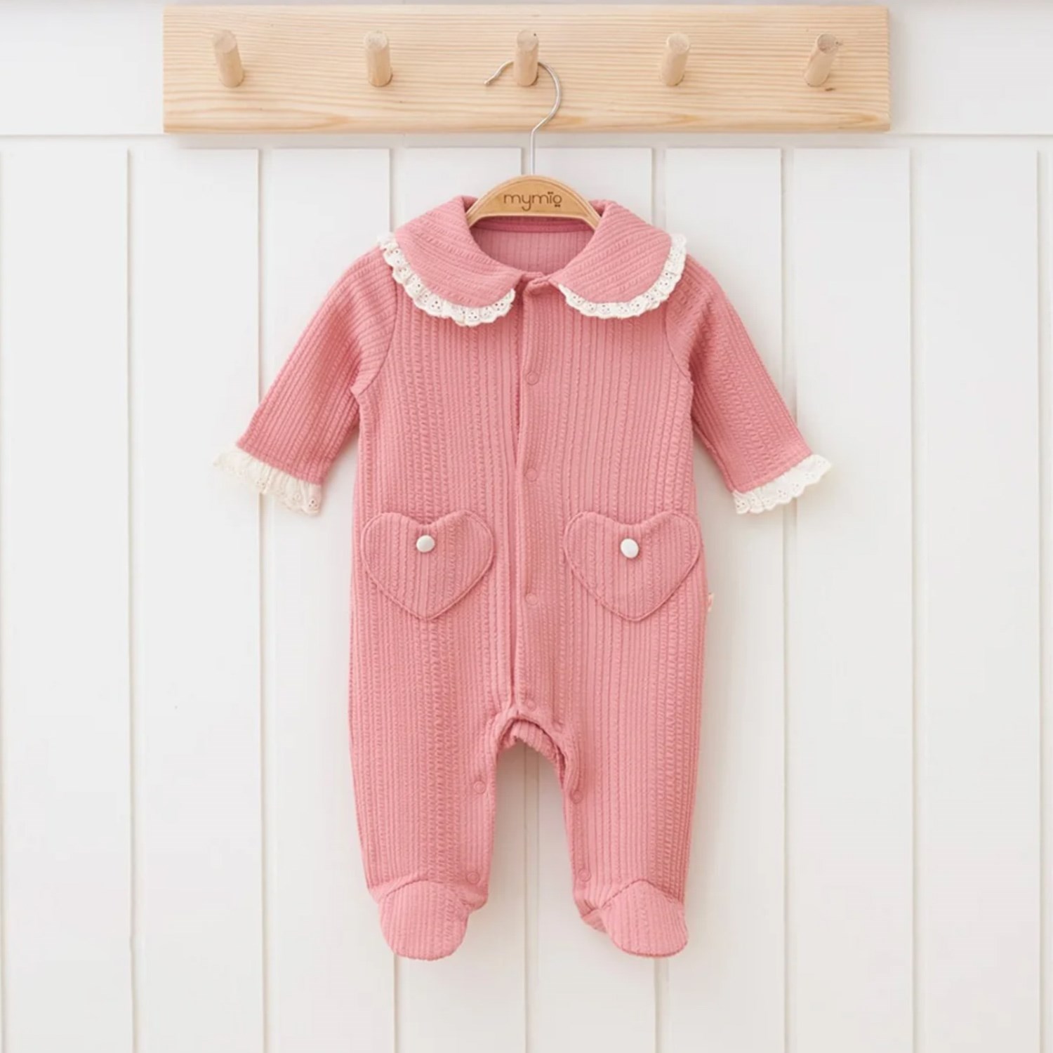 Mymio Bürümcüklü Patikli Bebek Tulumu 5405 Somon