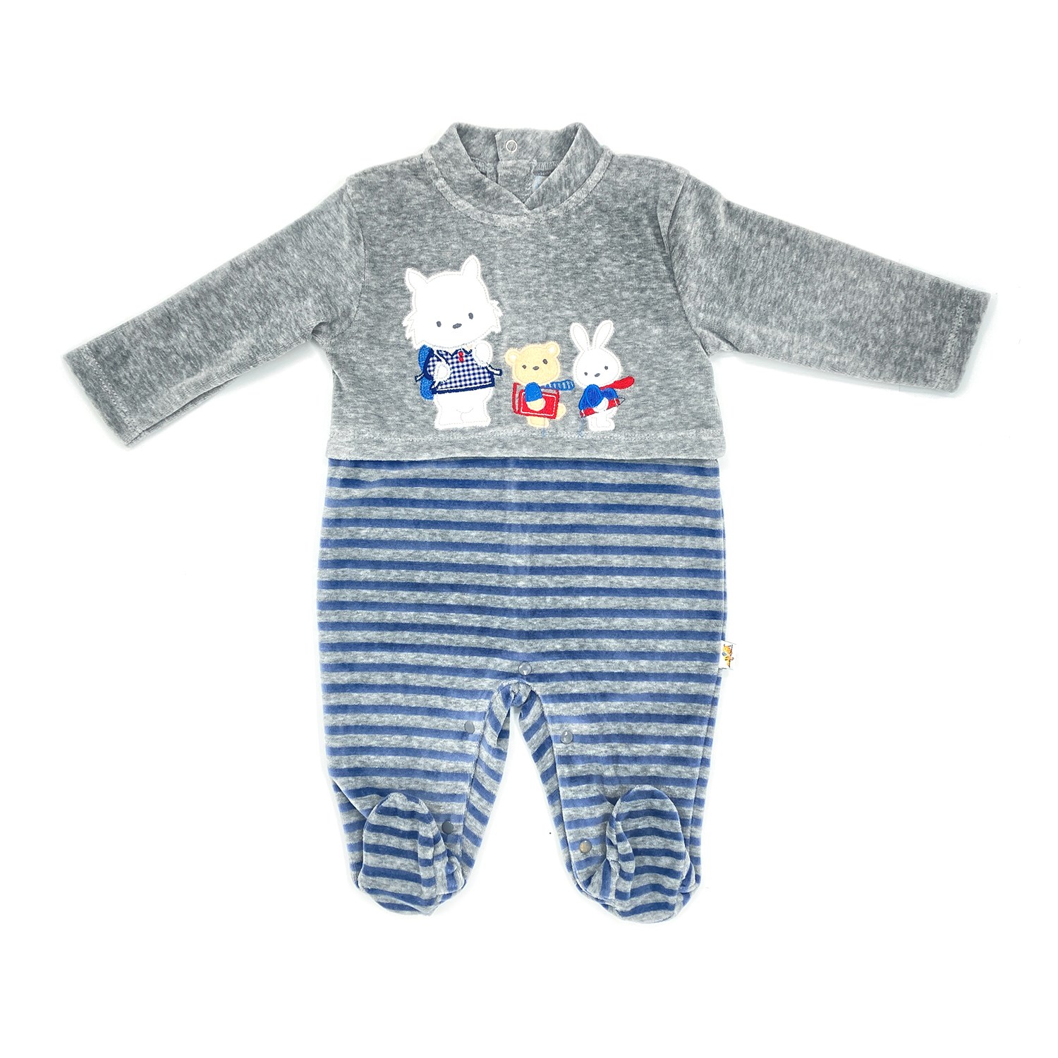 Mini DamlaKadife 3 Arkadaş Bebek Tulumu 45011 İndigo