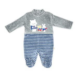 Mini DamlaKadife 3 Arkadaş Bebek Tulumu 45011 İndigo