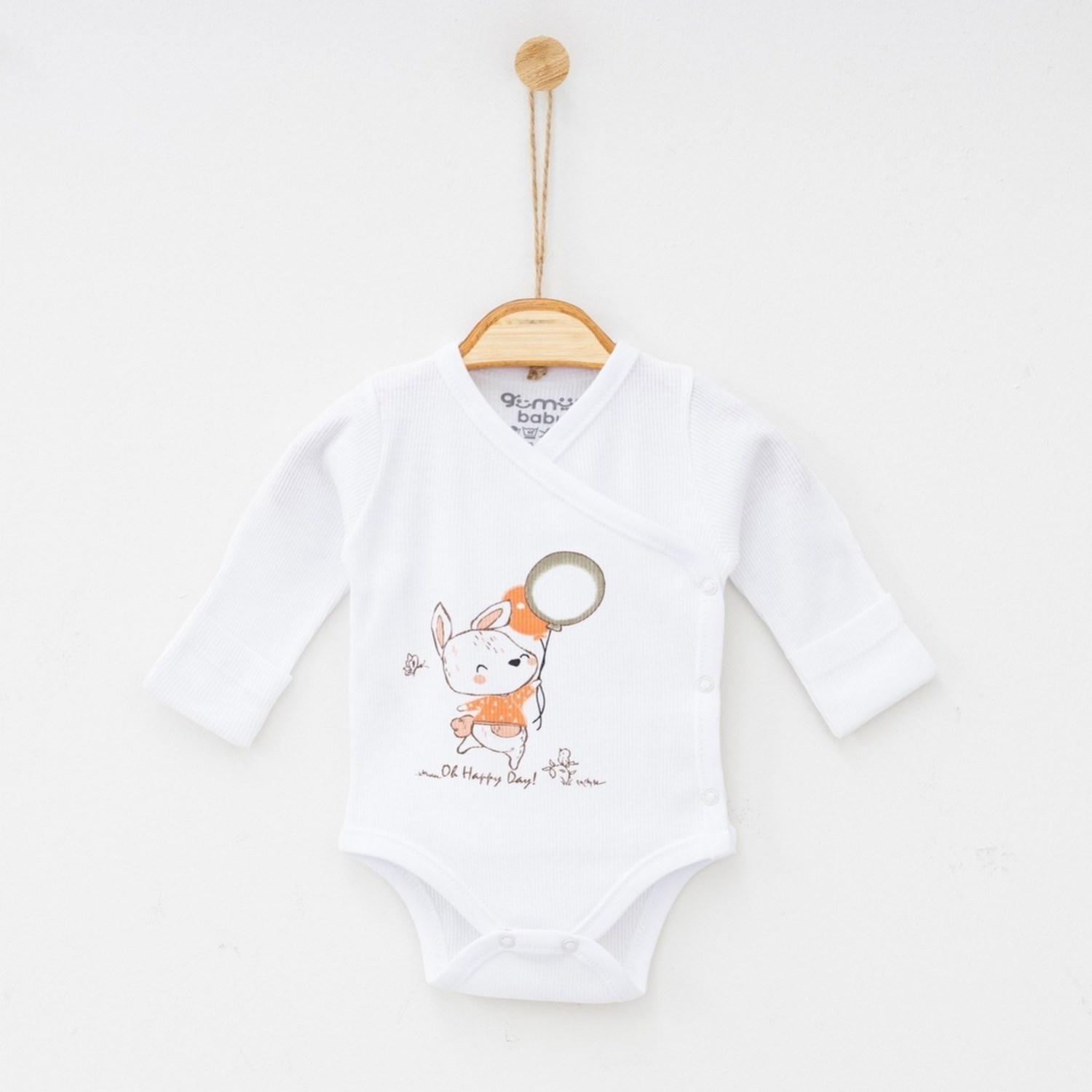 Gümüş Baby Kruvaze Kaşkorse Bebek Body A71R Beyaz