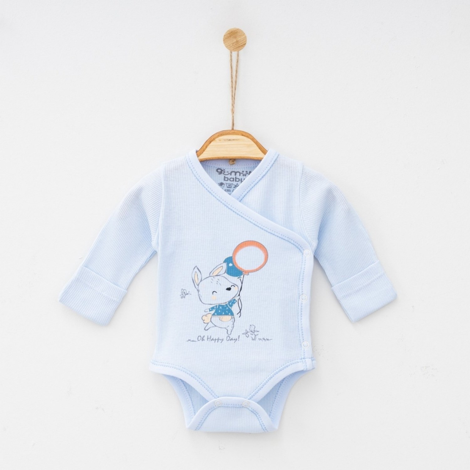 Gümüş Baby Kruvaze Kaşkorse Bebek Body A71R Mavi