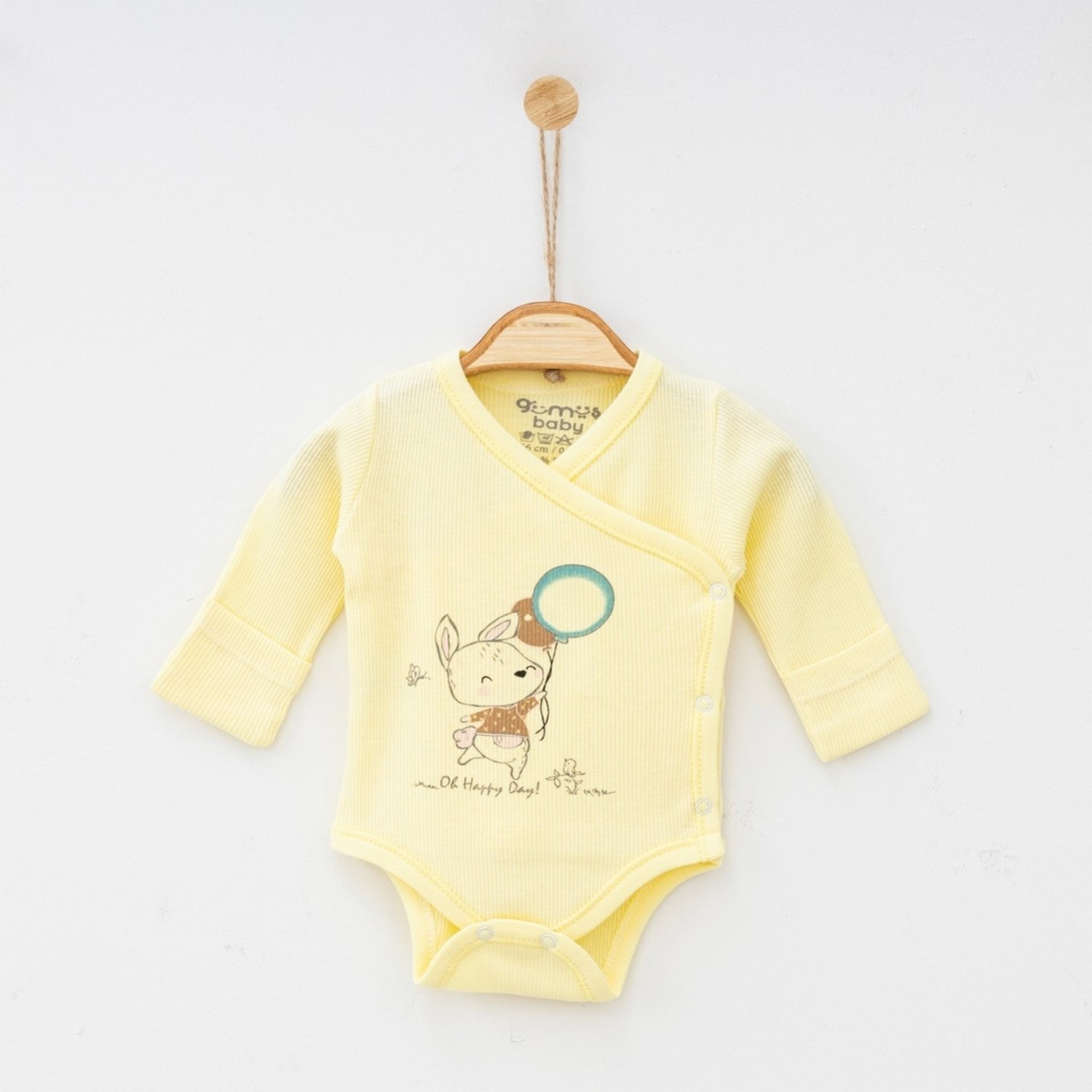 Gümüş Baby Kruvaze Kaşkorse Bebek Body A71R Sarı