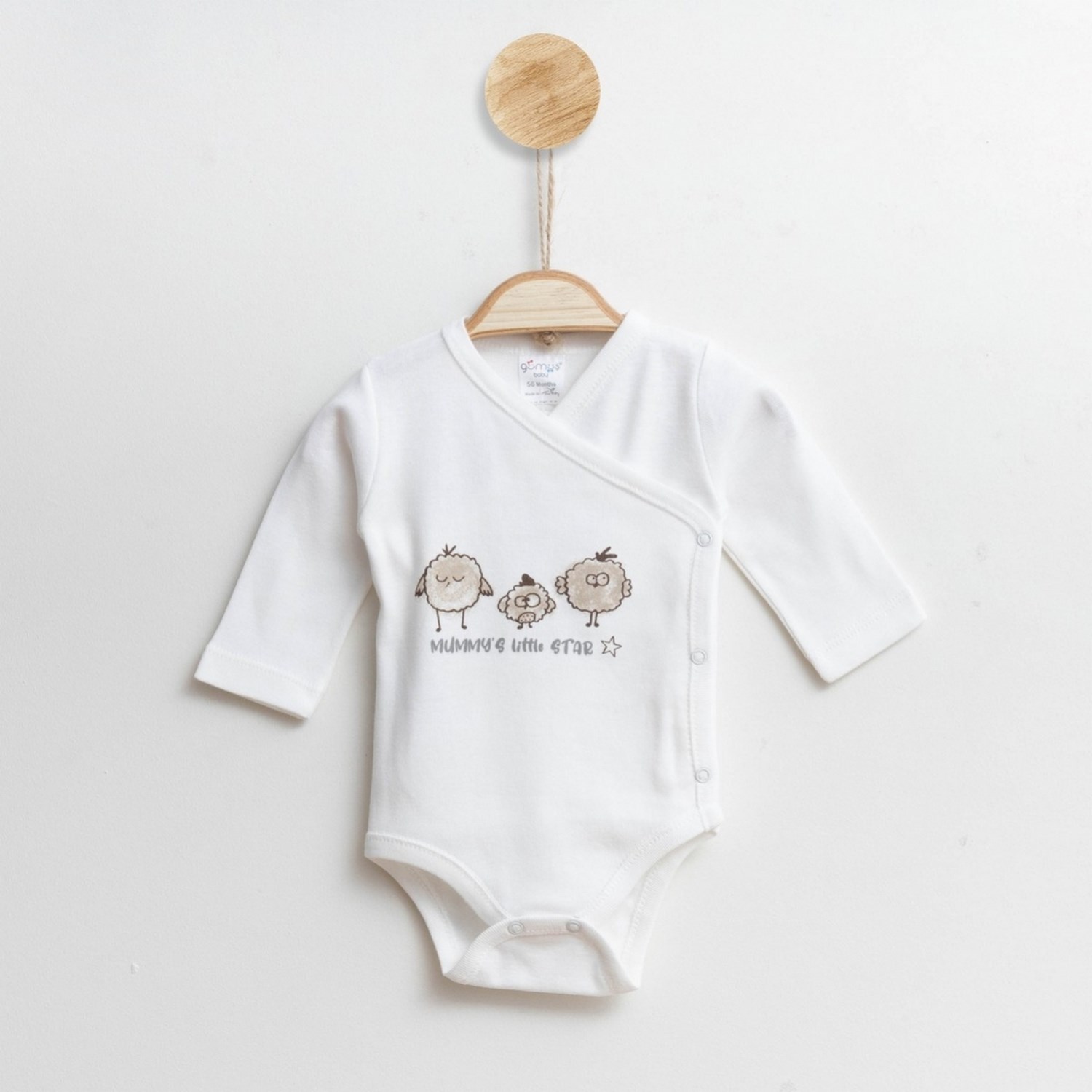 Gümüş Baby Kruvaze Bebek Body A61R Ekru