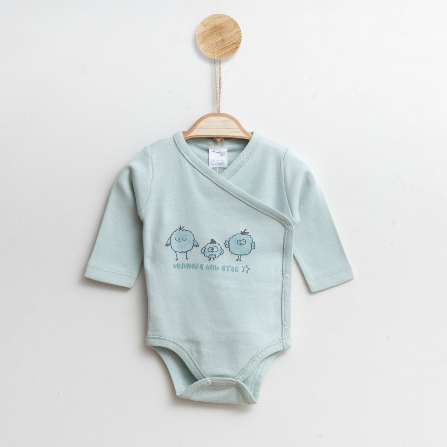 Gümüş Baby Kruvaze Bebek Body A61R Su Yeşili