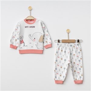 Gümüş Baby Fil Desenli Pijama Takımı A2030R Pembe