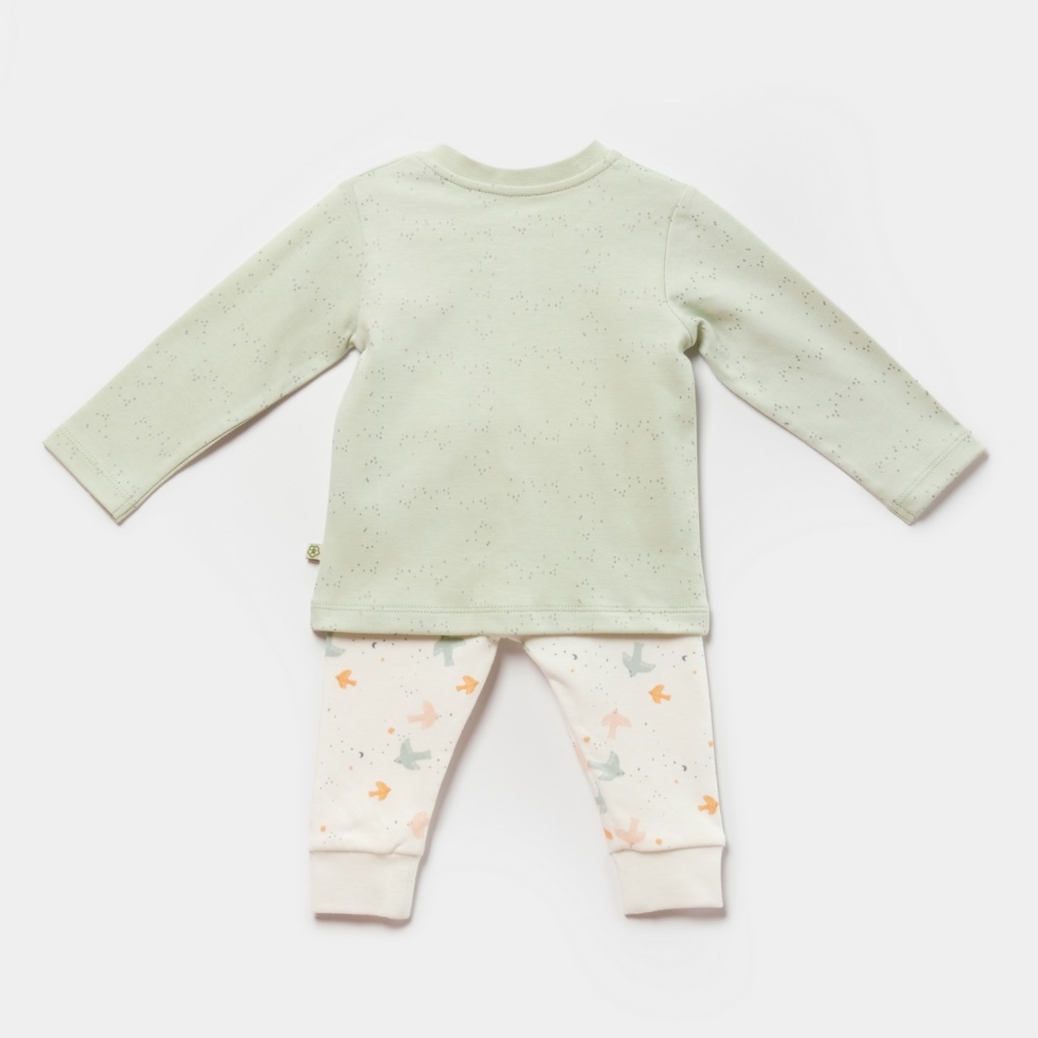 Biorganic Tiny Birds Bebek Pijama Takımı 59768 Ekru-Yeşil