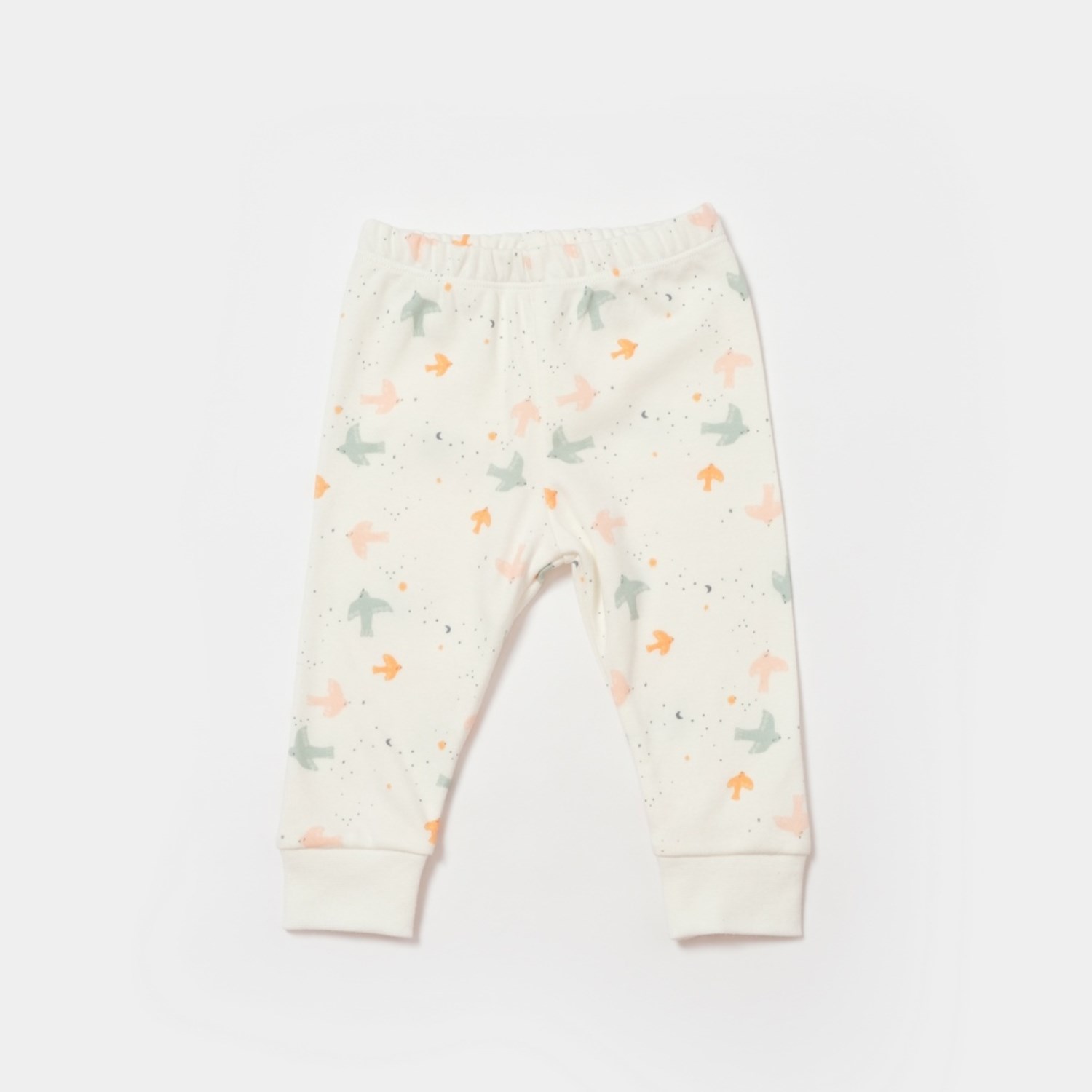 Biorganic Tiny Birds Bebek Pijama Takımı 59768 Ekru-Yeşil