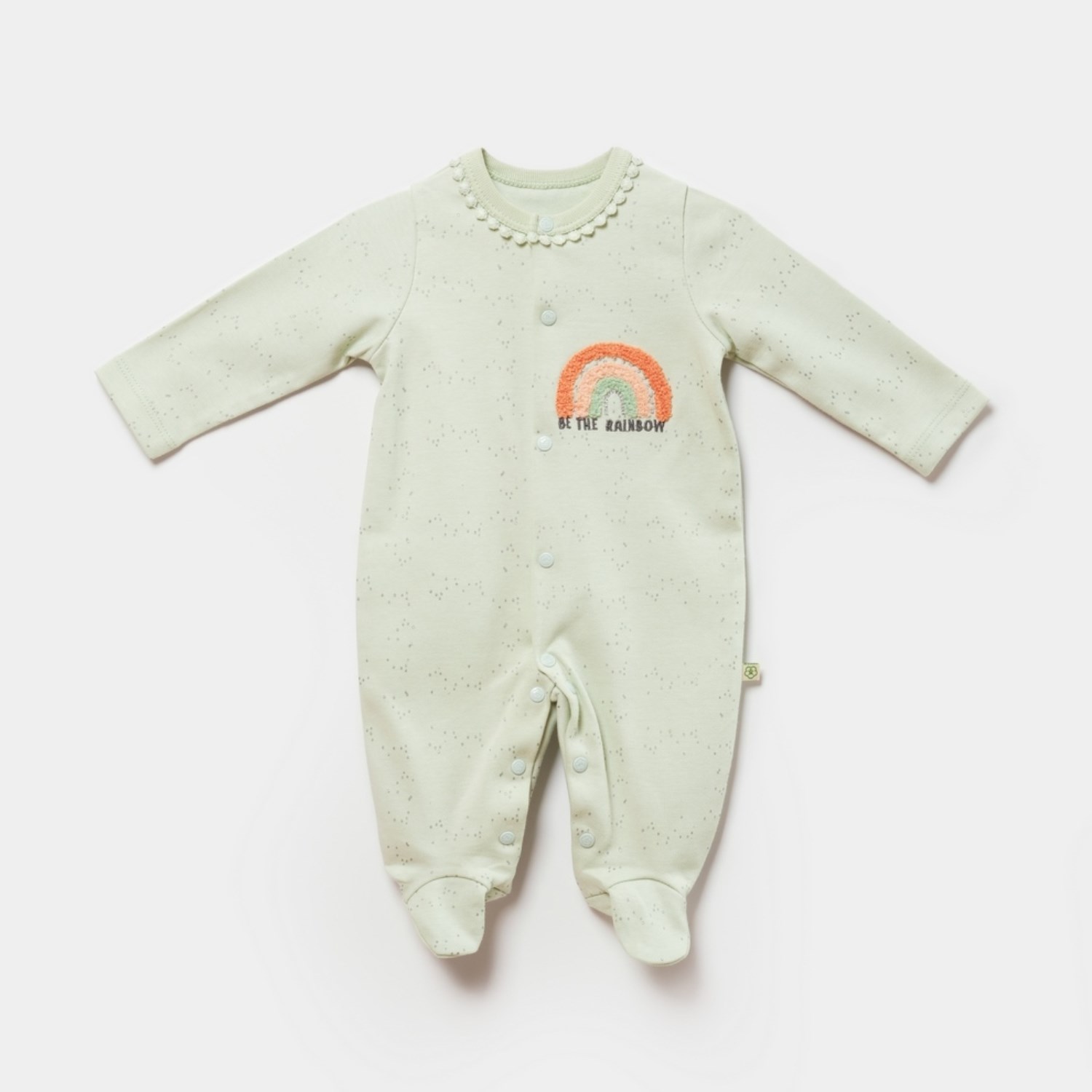 Biorganic Tiny Birds Bebek Tulumu 60715 Ekru-Yeşil