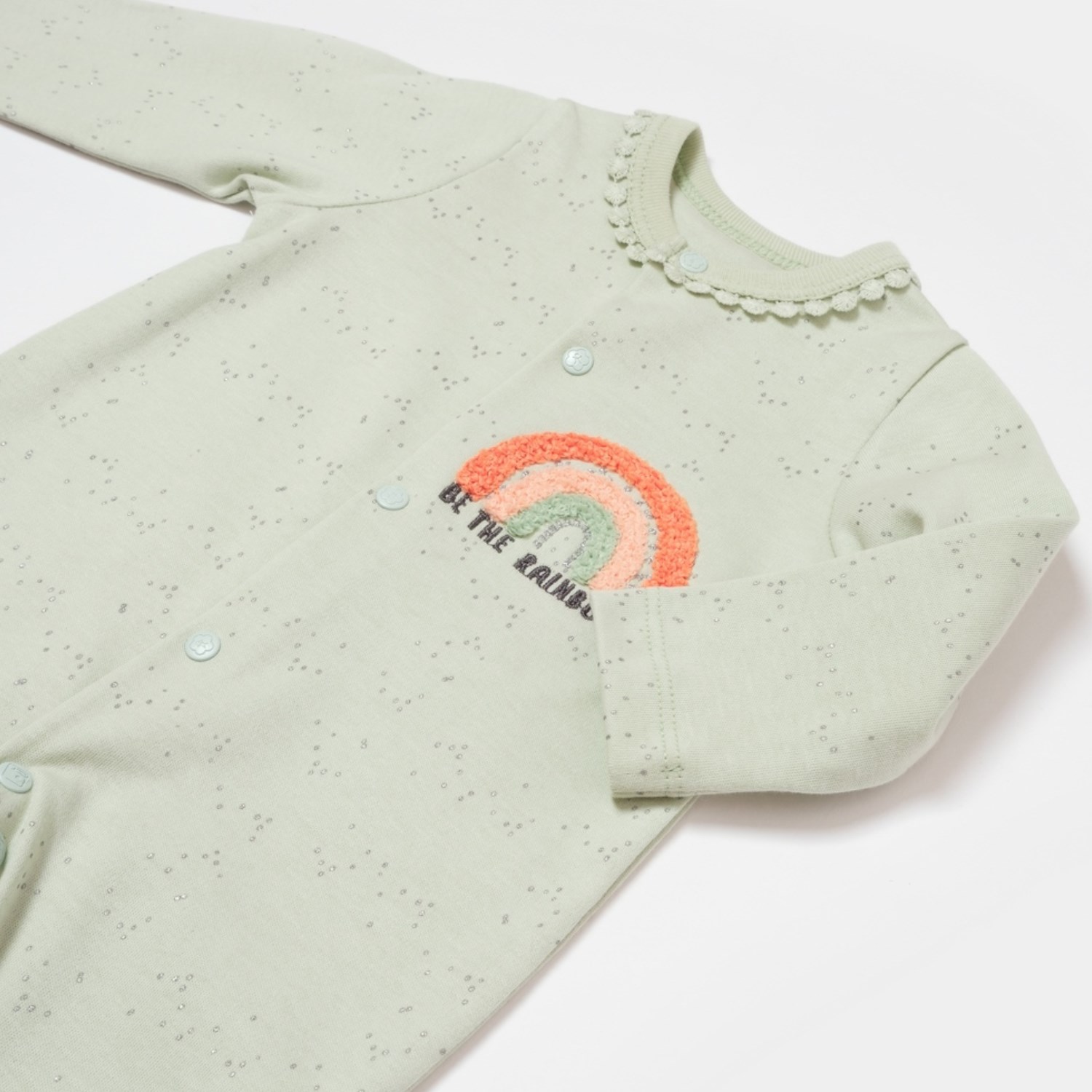 Biorganic Tiny Birds Bebek Tulumu 60715 Ekru-Yeşil