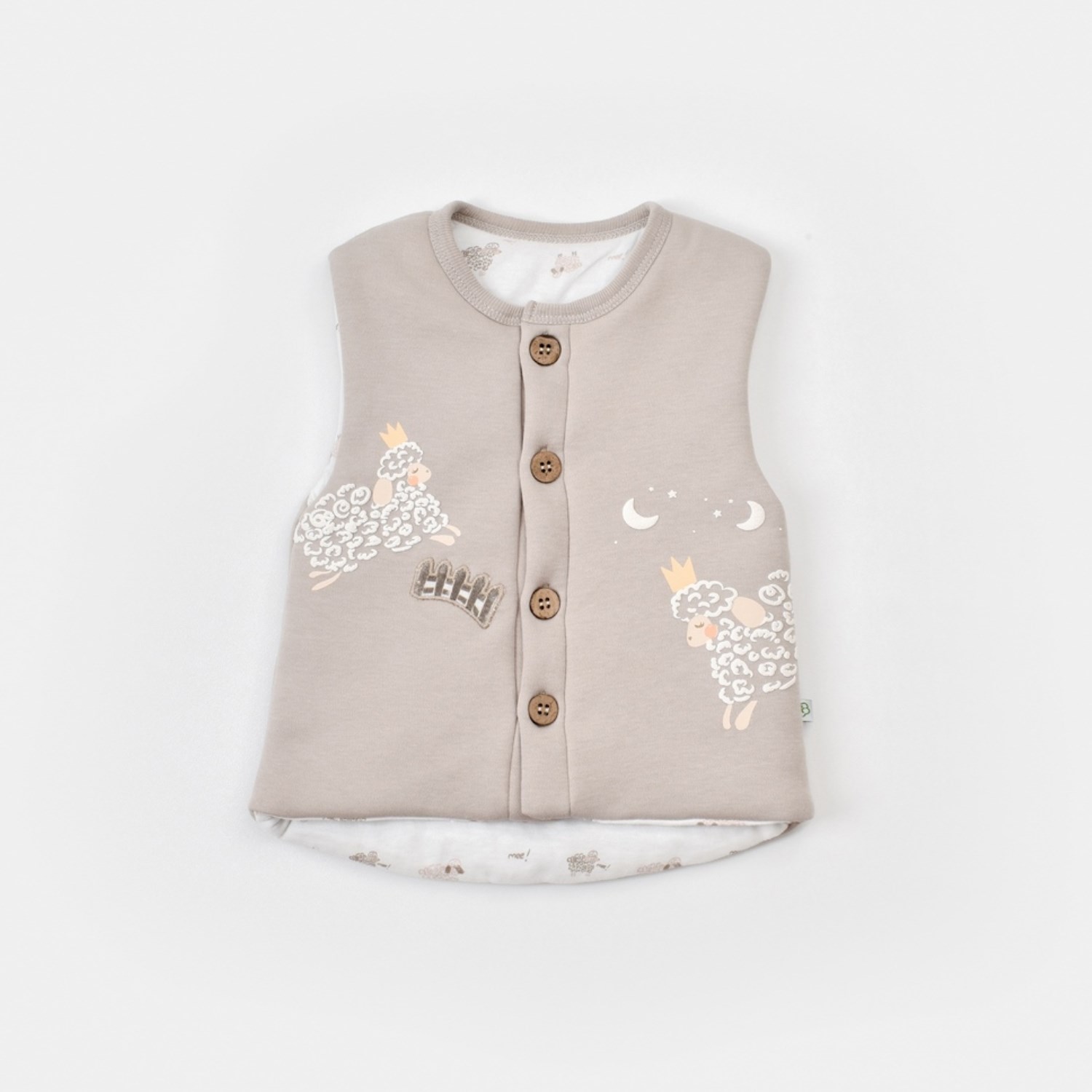 Biorganic Curly Sheep Elyaflı Bebek Yeleği 61434 Bej