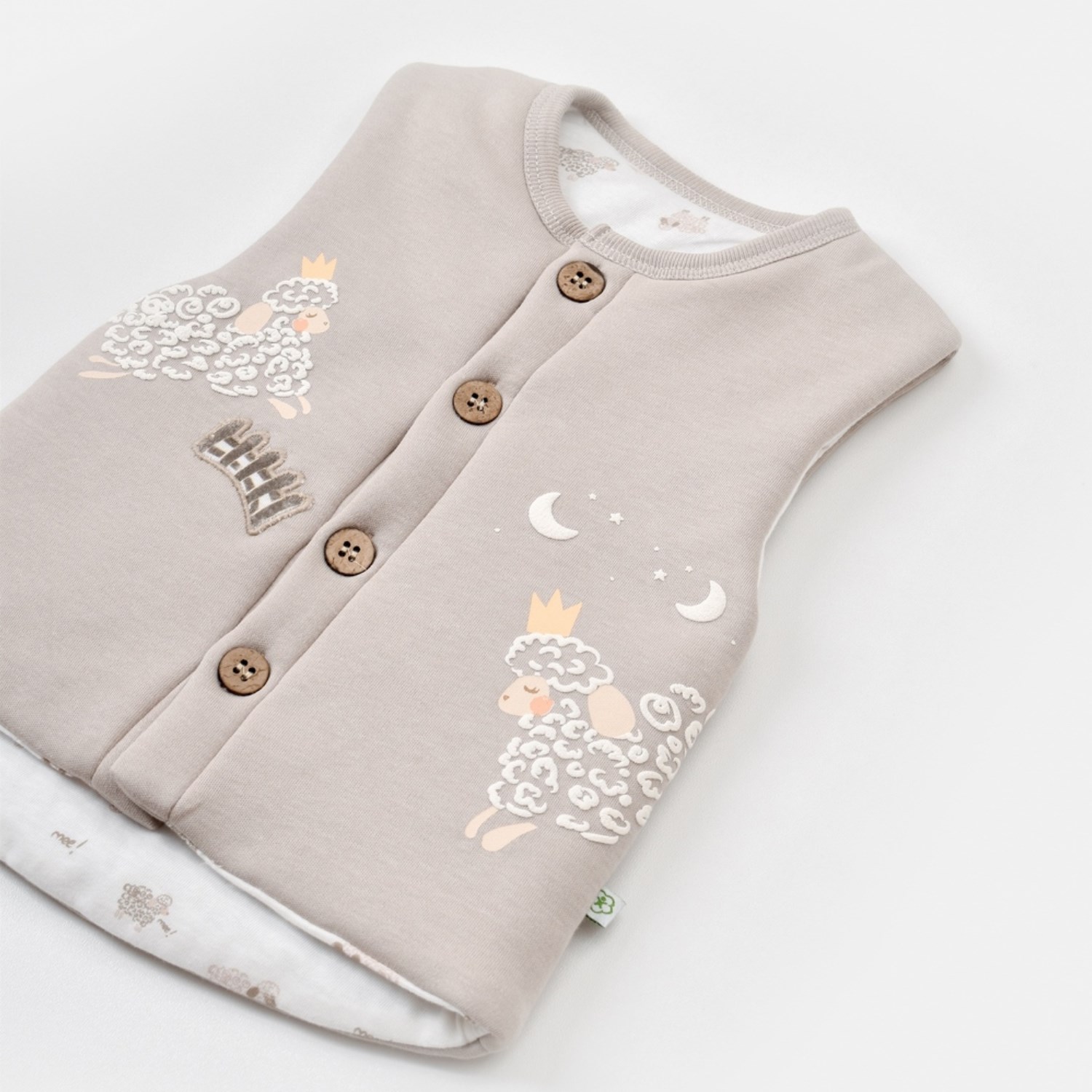 Biorganic Curly Sheep Elyaflı Bebek Yeleği 61434 Bej