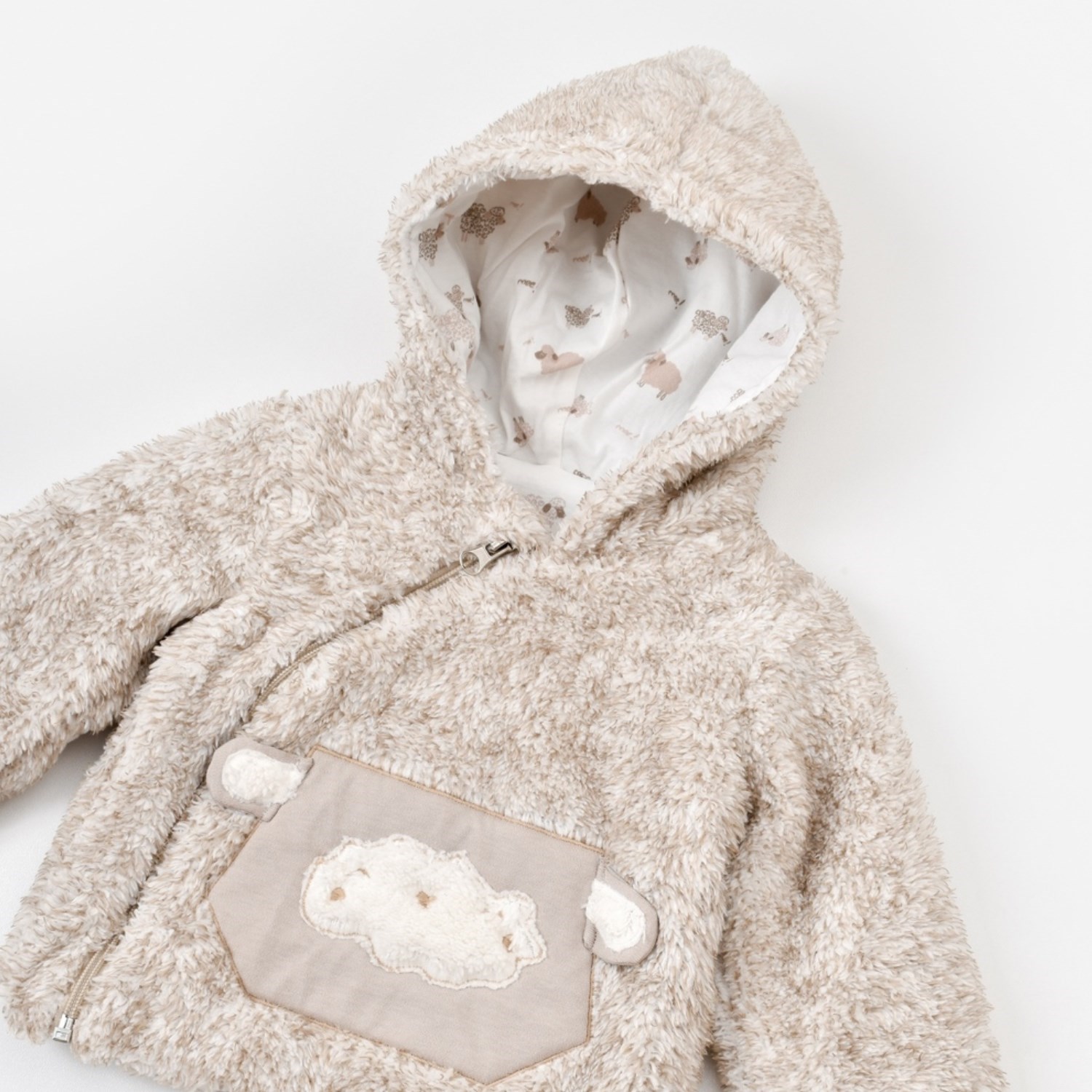 Biorganic Curly Sheep Welsoft Bebek Uzun Kollu Hırka 61435 Bej