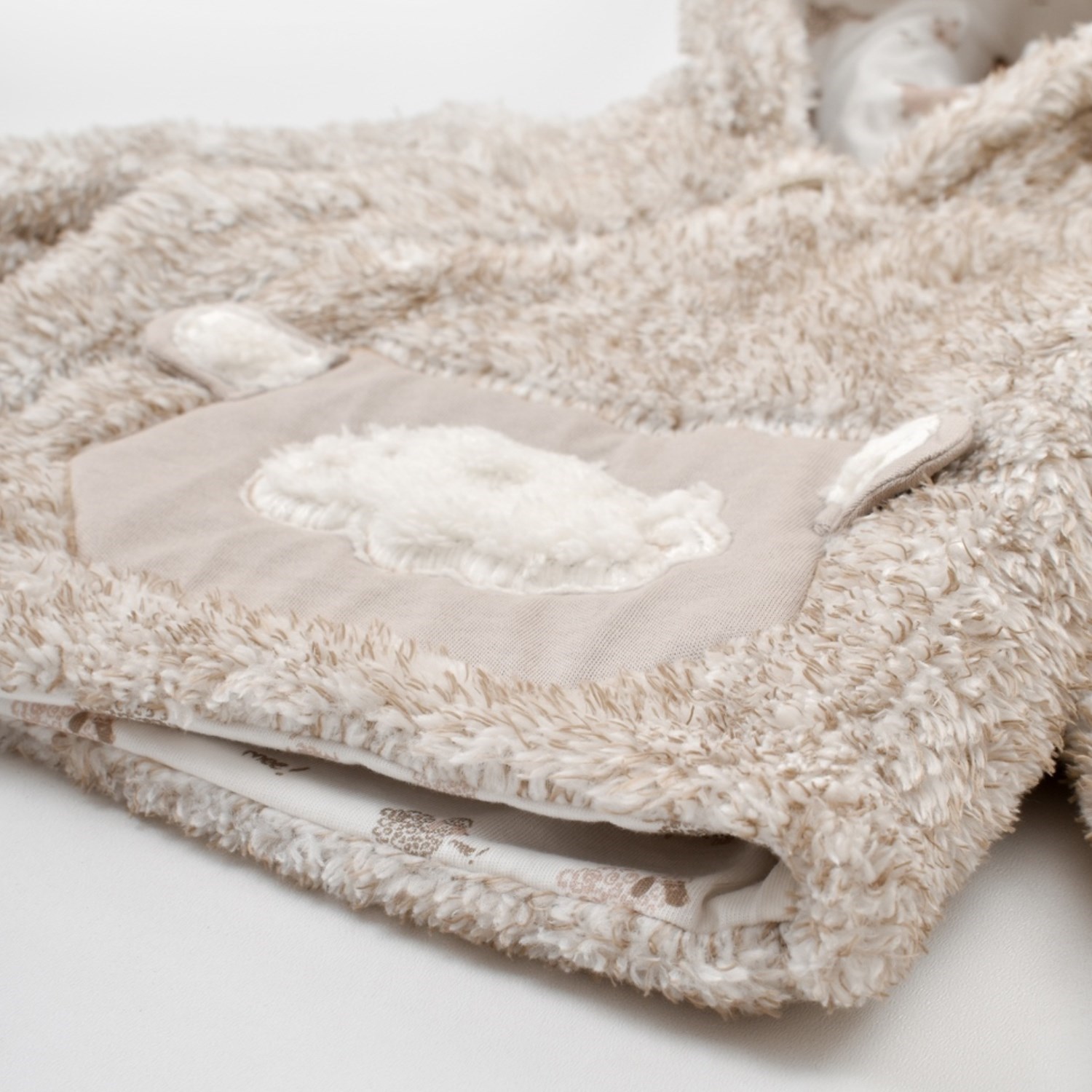 Biorganic Curly Sheep Welsoft Bebek Uzun Kollu Hırka 61435 Bej