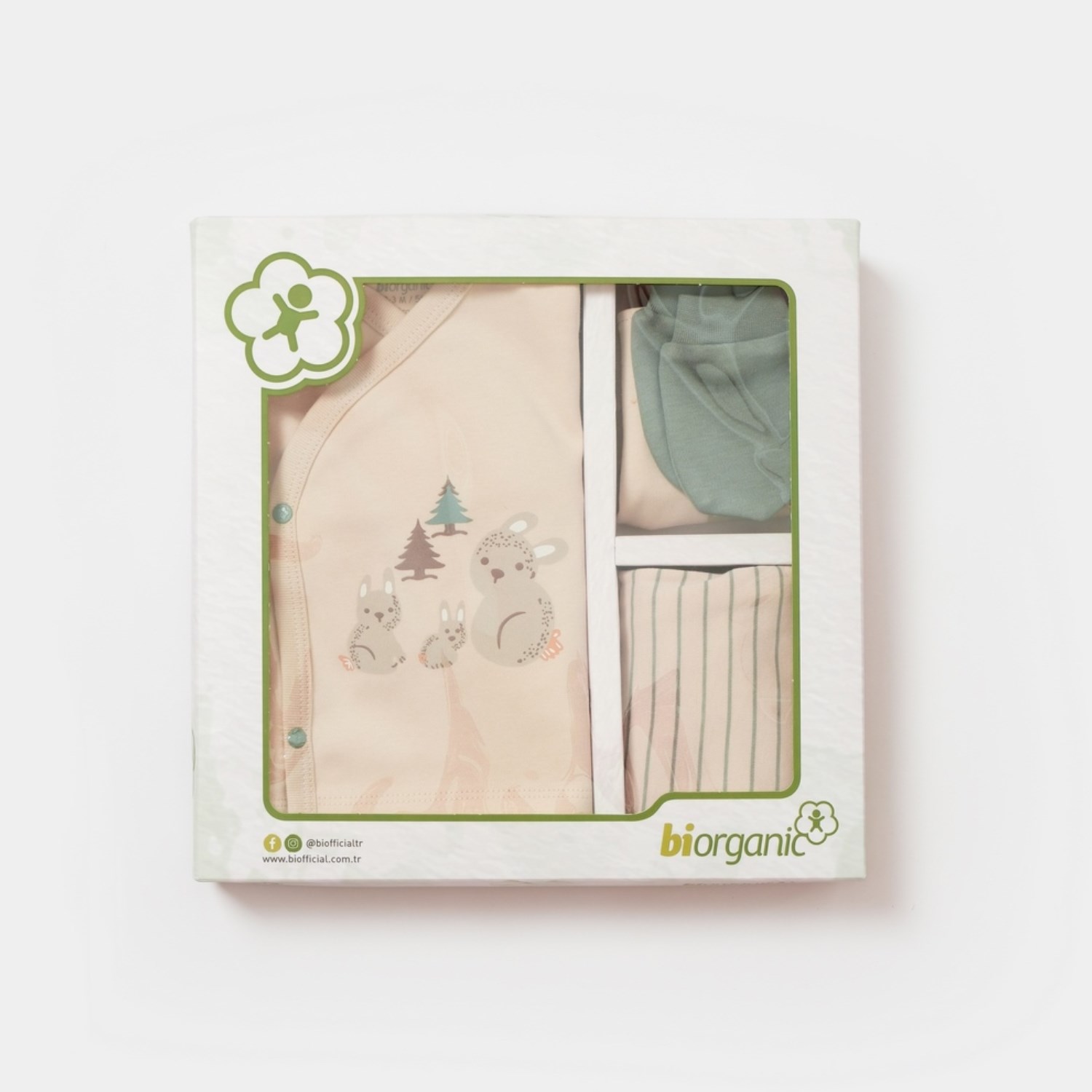 Biorganic Cool Lines 5'li Bebek Hastane Çıkış Seti 62315 Bej-Hardal