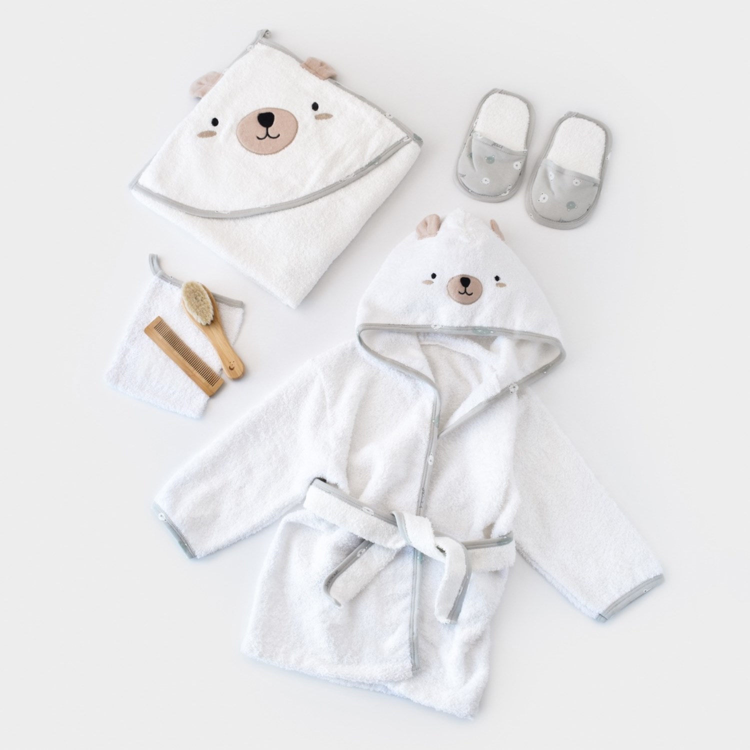 Biorganic Hug Me Bear Bebek Bornoz Seti 66348 Yeşil