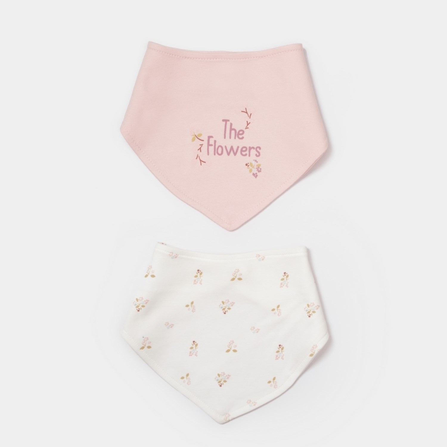 Biorganic The Flowers 2'li Bebek Fular Mama Önlüğü Ekru-Pembe