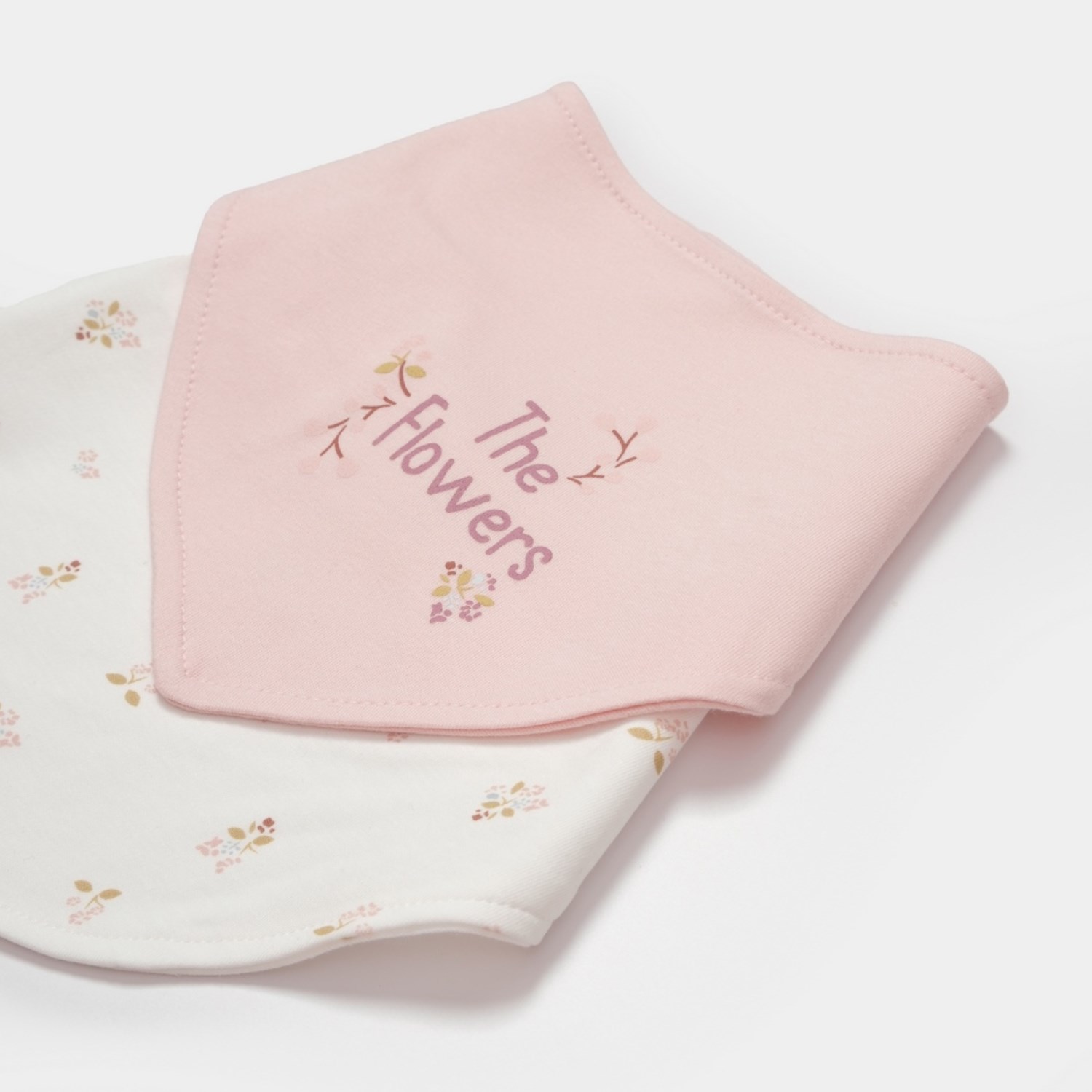 Biorganic The Flowers 2'li Bebek Fular Mama Önlüğü Ekru-Pembe