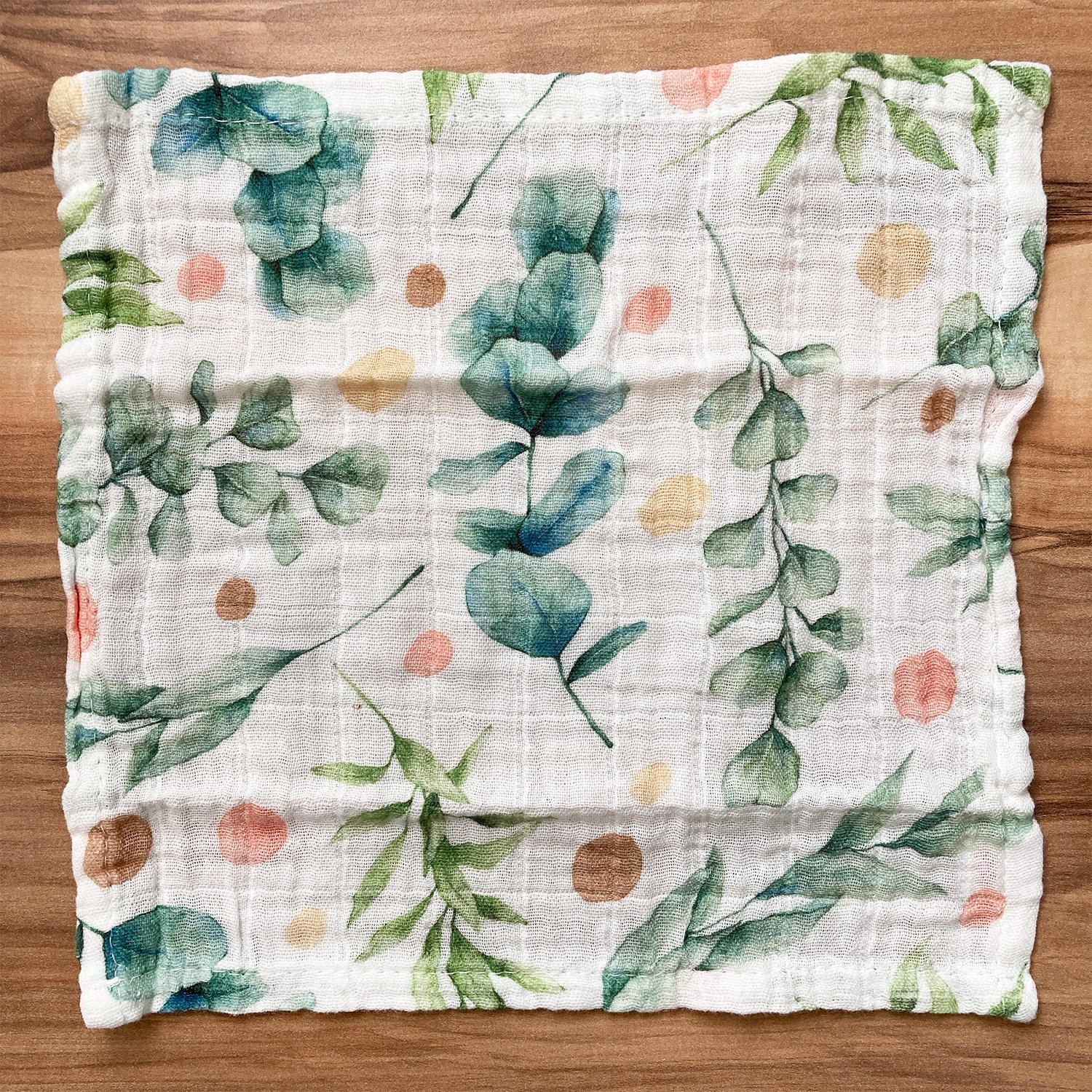 Beberotti 4'lü Müslin Bebek Ağız Bezi 25x25 Cm Ekru-Yeşil