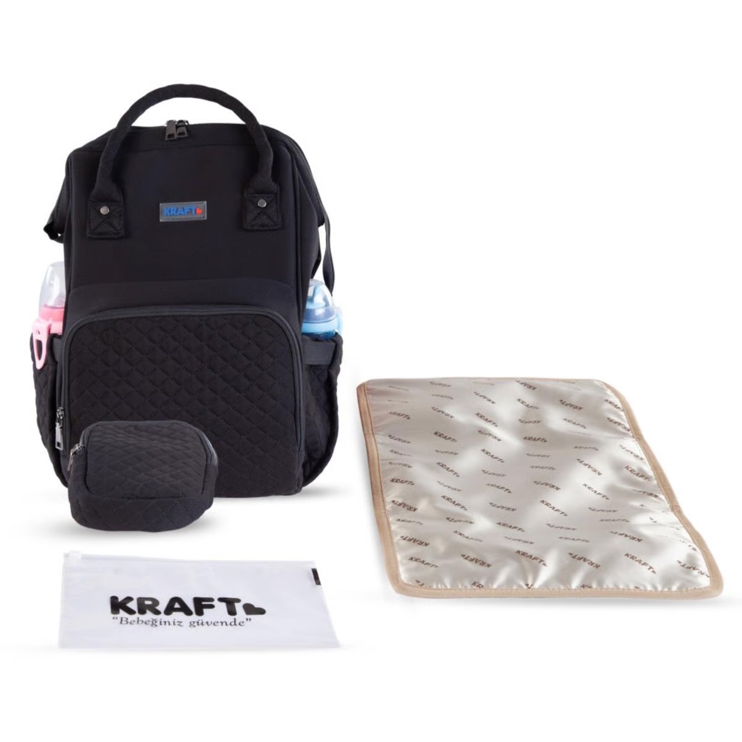 Kraft Ebony Bebek Bakım Sırt Çantası Siyah