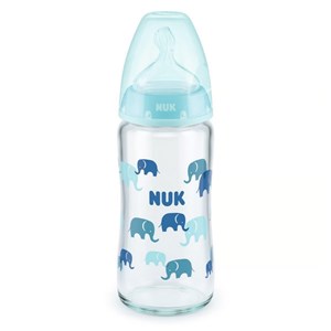 Nuk First Choice Plus Isı Göstergeli Cam Biberon 240 Ml Turkuaz