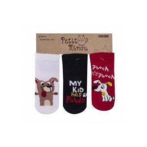 Petit Minou 3'lü My Kid Paw Bebek Çorabı 2186 Çok Renkli