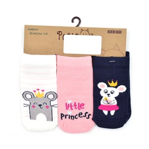 Petit Minou 3'lü Little Mouse Bebek Çorabı 2195 Çok Renkli