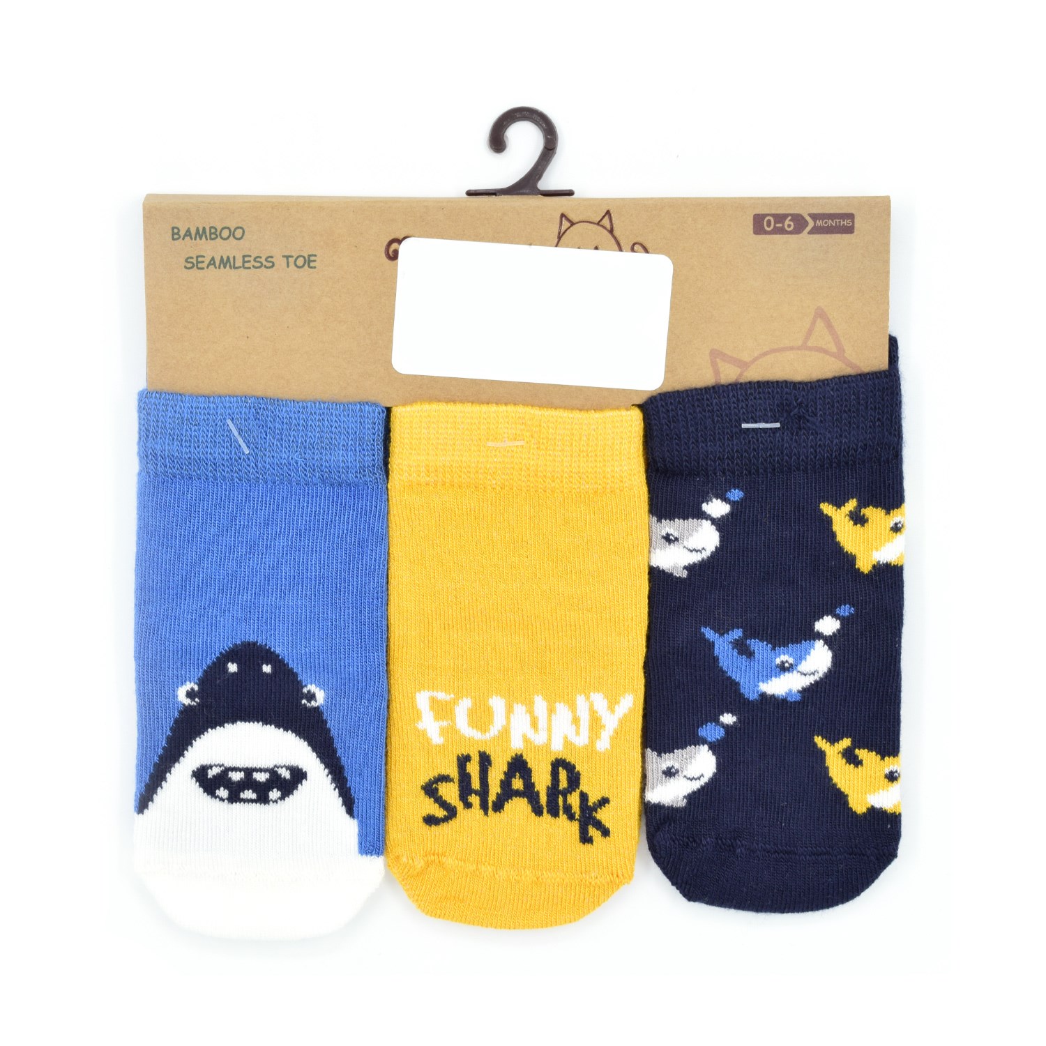 Petit Minou 3'lü Cute Shark Bebek Çorabı 2182 Çok Renkli