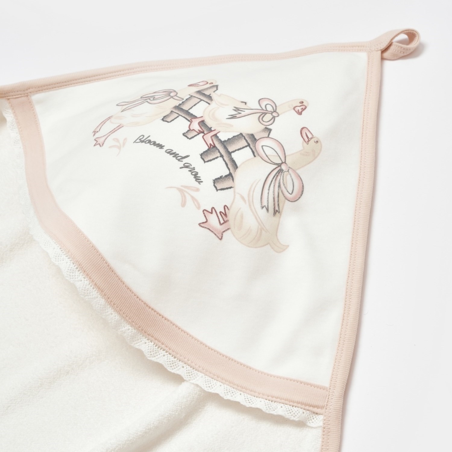 Bibaby Twinn Duck Bebek Havlusu 75x75 Cm 66451 Ekru-Pembe