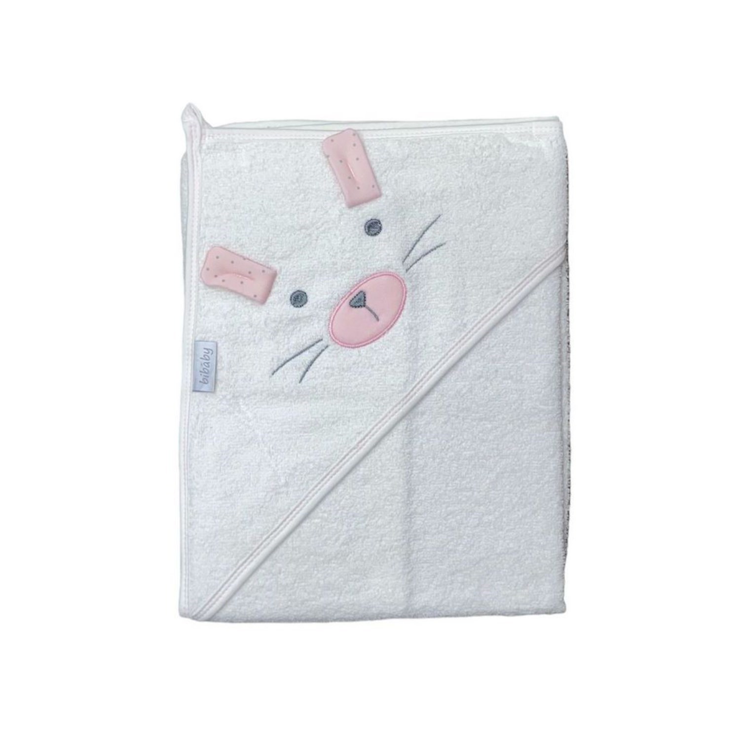 Bibaby Tavşanlı Bebek Banyo Havlusu 75x75 Cm 66383 Ekru