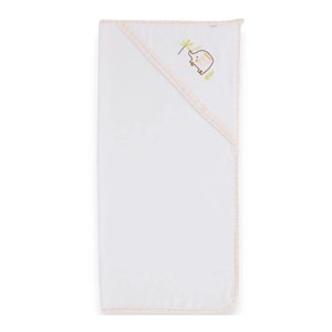 Bebitof Ekoseli Fil Bebek Havlusu 87x90 Cm 40028 Beyaz