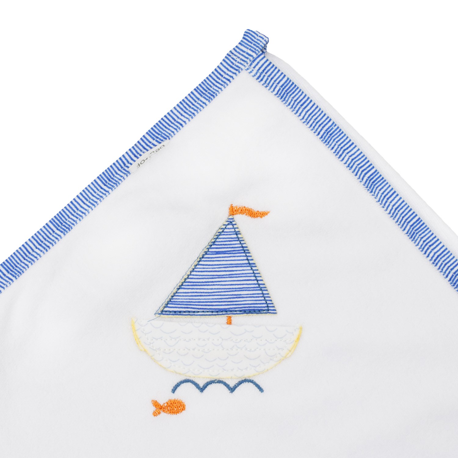 Bebitof Gemili Bebek Havlusu 87x90 Cm 40027 Beyaz-Mavi