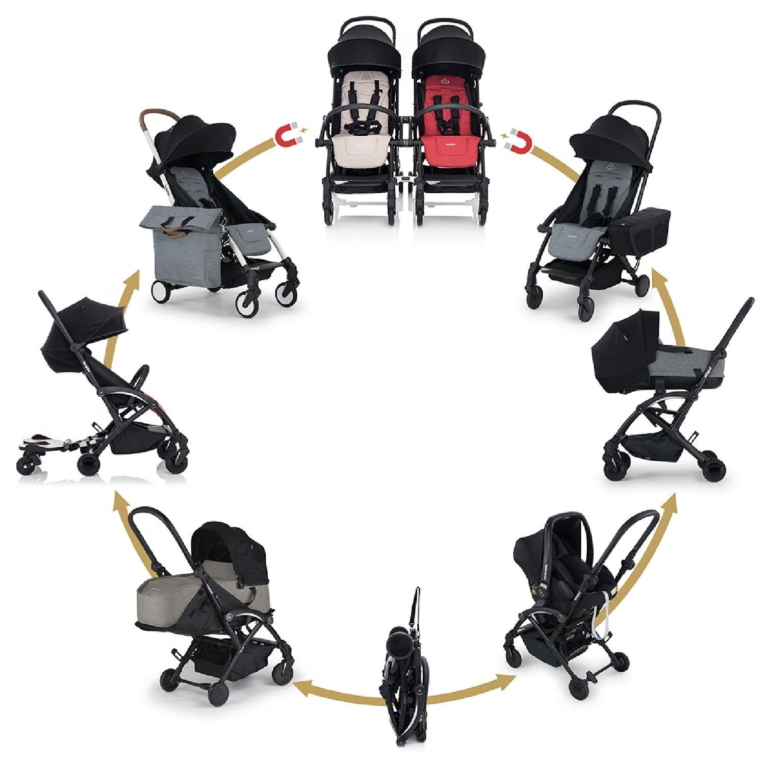 Bumprider Connect 3 Bebek Arabası Black-Olive